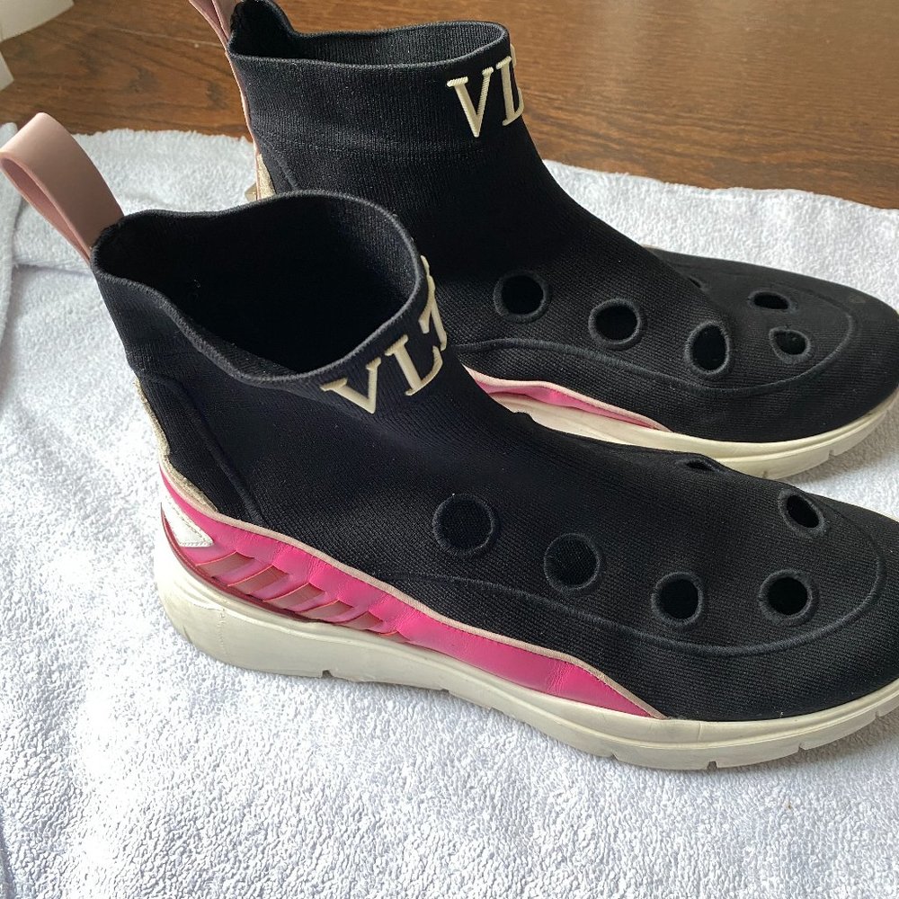 Valentino Garavani VLTN Heroes High Top Sneaker Women Black Pink - Picture 2 of 7